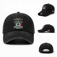 Funny St Patrick's Day Italian Washed Cotton Baseball Cap Everyone Is A Little Irish On St Patrick's Day