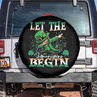 Funny Let The Shenanigans Begin Spare Tire Cover Dabbing Leprechaun St Patrick's Day