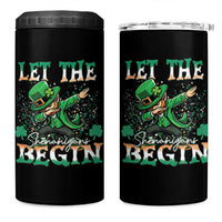 Funny Let The Shenanigans Begin 4 in 1 Can Cooler Tumbler Dabbing Leprechaun St Patrick's Day