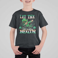 Funny Let The Shenanigans Begin T Shirt For Kid Dabbing Leprechaun St Patrick's Day
