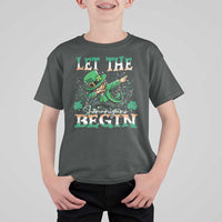 Funny Let The Shenanigans Begin T Shirt For Kid Dabbing Leprechaun St Patrick's Day
