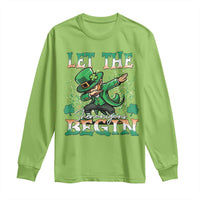 Funny Let The Shenanigans Begin Long Sleeve Shirt Dabbing Leprechaun St Patrick's Day