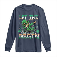 Funny Let The Shenanigans Begin Long Sleeve Shirt Dabbing Leprechaun St Patrick's Day