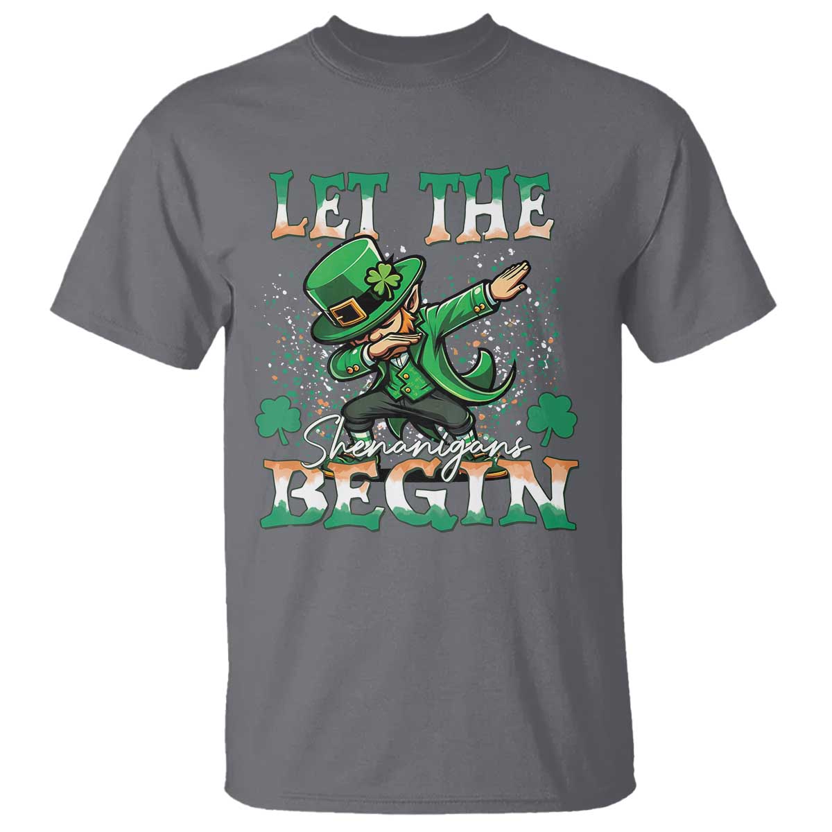 Funny Let The Shenanigans Begin T Shirt Dabbing Leprechaun St Patrick's Day