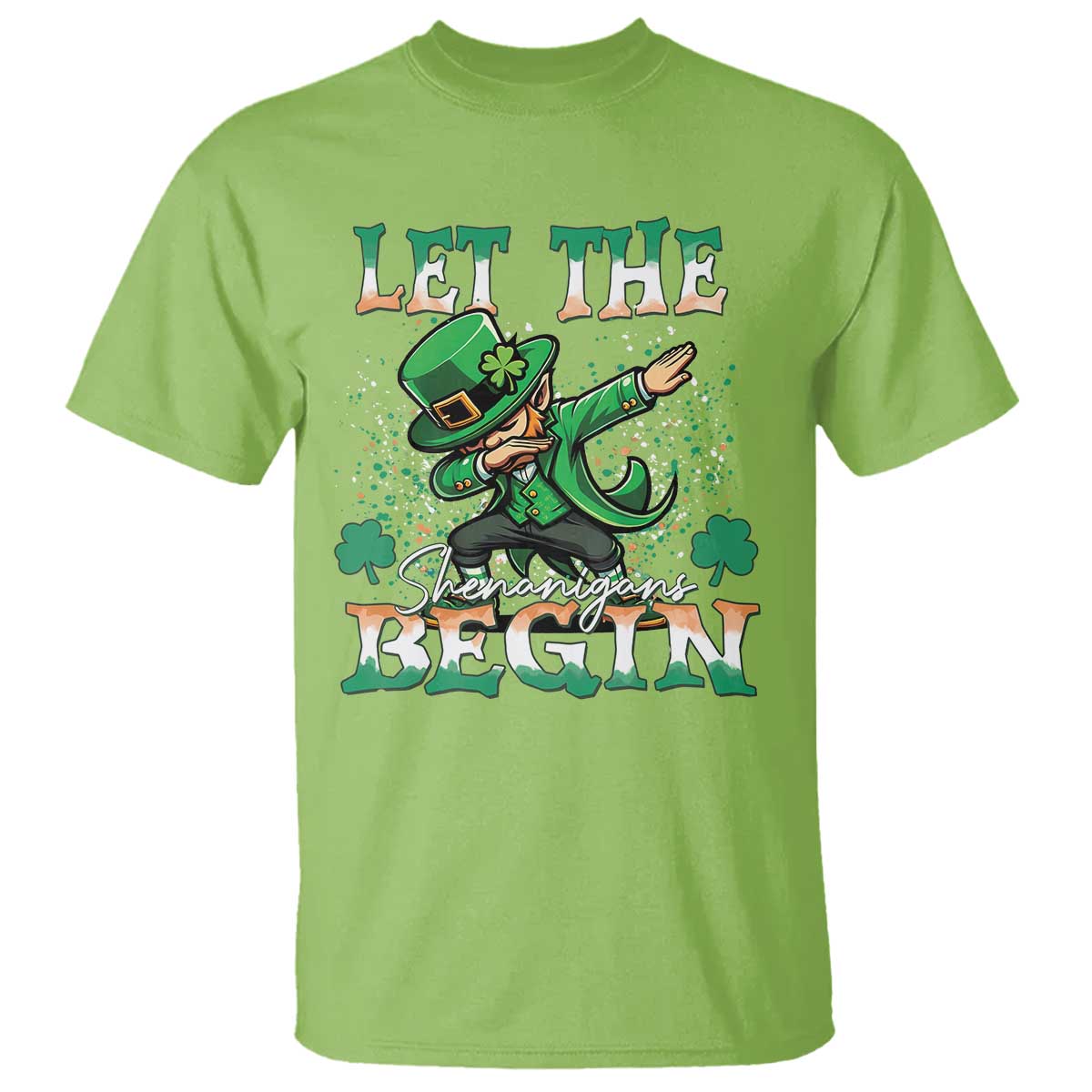 Funny Let The Shenanigans Begin T Shirt Dabbing Leprechaun St Patrick's Day