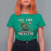 Funny Let The Shenanigans Begin T Shirt For Women Dabbing Leprechaun St Patrick's Day