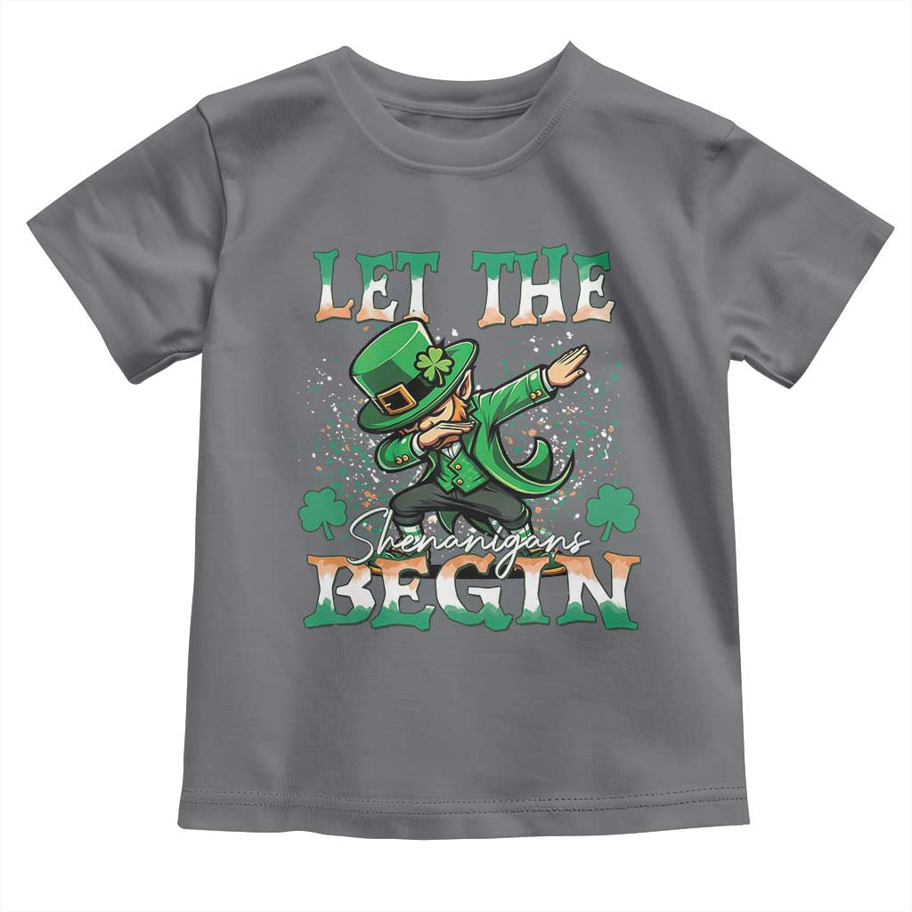Funny Let The Shenanigans Begin Toddler T Shirt Dabbing Leprechaun St Patrick's Day