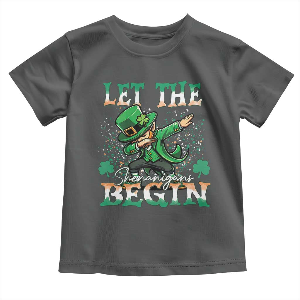 Funny Let The Shenanigans Begin Toddler T Shirt Dabbing Leprechaun St Patrick's Day