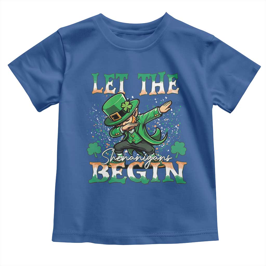 Funny Let The Shenanigans Begin Toddler T Shirt Dabbing Leprechaun St Patrick's Day