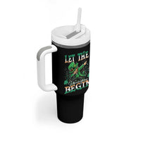 Funny Let The Shenanigans Begin Tumbler With Handle Dabbing Leprechaun St Patrick's Day