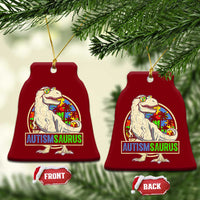 Funny Autism Awareness Dinosaur Ceramic Ornament Autismsaurus Puzzle Pieces