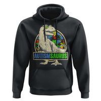 Funny Autism Awareness Dinosaur Hoodie Autismsaurus Puzzle Pieces
