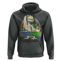 Funny Autism Awareness Dinosaur Hoodie Autismsaurus Puzzle Pieces