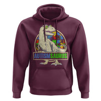 Funny Autism Awareness Dinosaur Hoodie Autismsaurus Puzzle Pieces