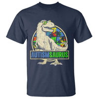 Funny Autism Awareness Dinosaur T Shirt Autismsaurus Puzzle Pieces