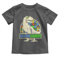 Funny Autism Awareness Dinosaur Toddler T Shirt Autismsaurus Puzzle Pieces