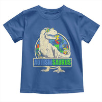 Funny Autism Awareness Dinosaur Toddler T Shirt Autismsaurus Puzzle Pieces