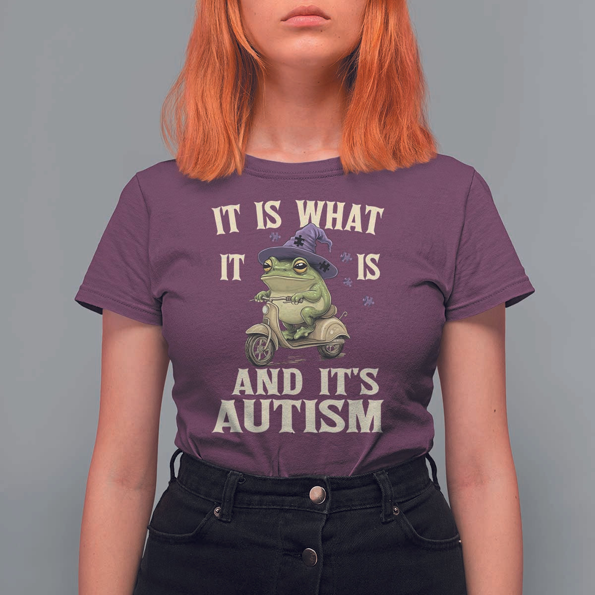 Funny It Is What It Is And It's Autism T Shirt For Women Meme Autism Awareness Frog