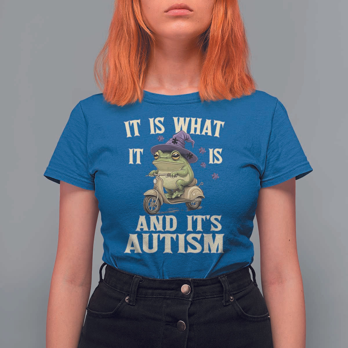 Funny It Is What It Is And It's Autism T Shirt For Women Meme Autism Awareness Frog