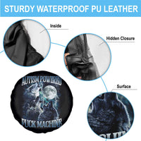 Funny Autism Powered Fuck Machine Spare Tire Cover Autism Quote Alpha Wolf