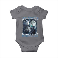 Funny Autism Powered Fuck Machine Baby Onesie Autism Quote Alpha Wolf