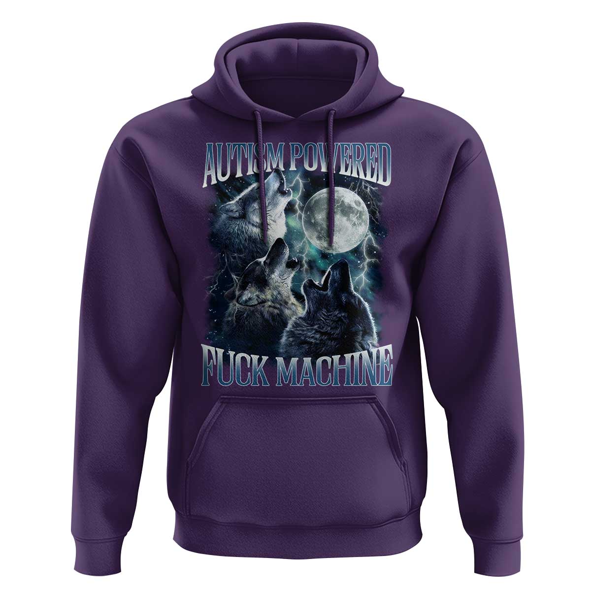 Funny Autism Powered Fuck Machine Hoodie Autism Quote Alpha Wolf