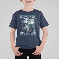 Funny Autism Powered Fuck Machine T Shirt For Kid Autism Quote Alpha Wolf