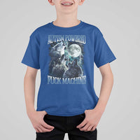 Funny Autism Powered Fuck Machine T Shirt For Kid Autism Quote Alpha Wolf