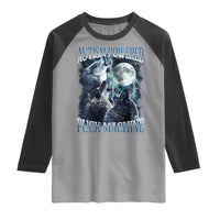 Funny Autism Powered Fuck Machine Raglan Shirt Autism Quote Alpha Wolf
