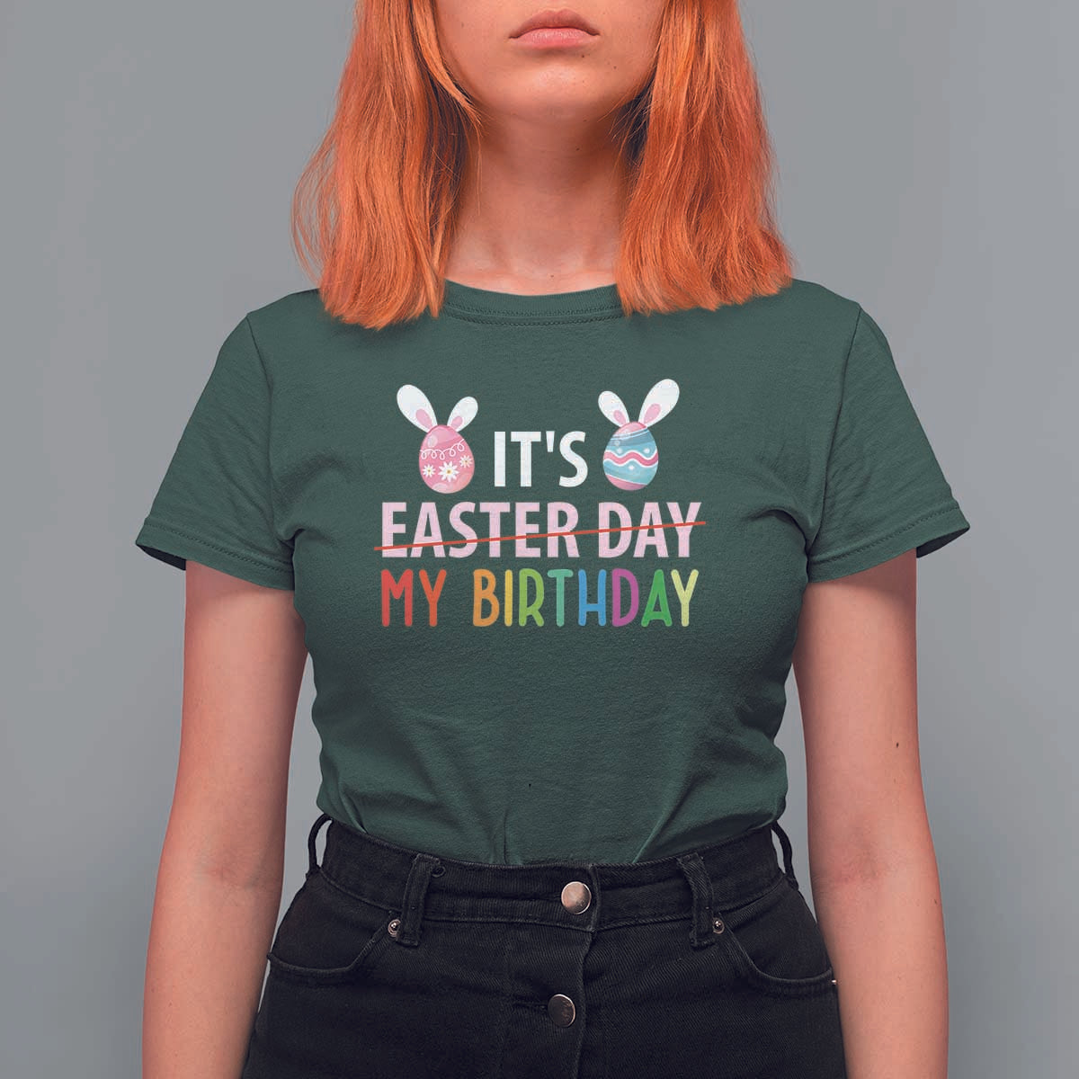 Funny It's My Birthday Easter Day T Shirt For Women Rabbit Eggs