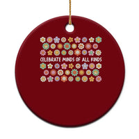 Funny Celebrate Minds Of All Kinds Ceramic Ornament Autism Awareness Retro Flower
