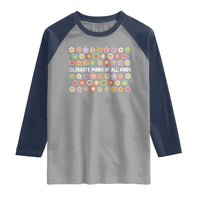 Funny Celebrate Minds Of All Kinds Raglan Shirt Autism Awareness Retro Flower