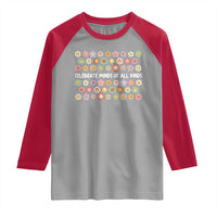 Funny Celebrate Minds Of All Kinds Raglan Shirt Autism Awareness Retro Flower