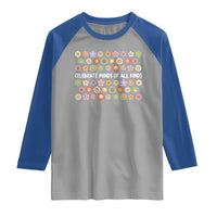 Funny Celebrate Minds Of All Kinds Raglan Shirt Autism Awareness Retro Flower