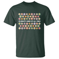 Funny Celebrate Minds Of All Kinds T Shirt Autism Awareness Retro Flower