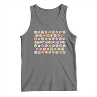 Funny Celebrate Minds Of All Kinds Tank Top Autism Awareness Retro Flower