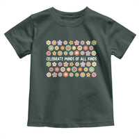 Funny Celebrate Minds Of All Kinds Toddler T Shirt Autism Awareness Retro Flower