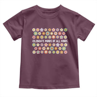Funny Celebrate Minds Of All Kinds Toddler T Shirt Autism Awareness Retro Flower