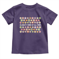 Funny Celebrate Minds Of All Kinds Toddler T Shirt Autism Awareness Retro Flower
