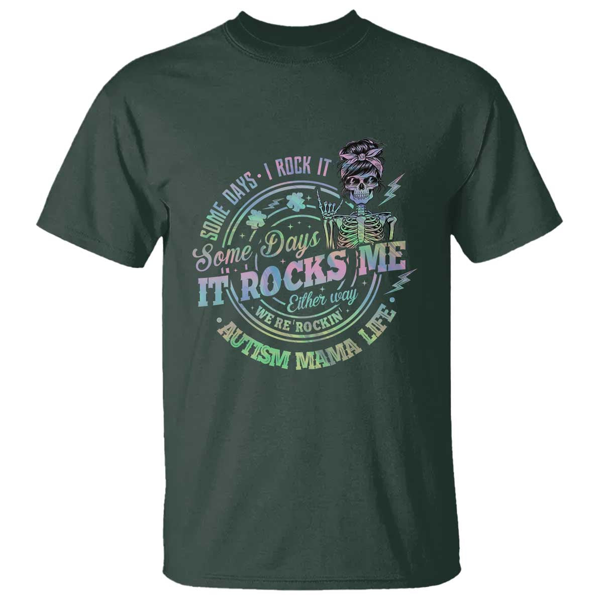 Funny Autism Mama Life T Shirt Some Days I Rock It Some Days It Rock Me Autism Awareness