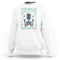 Funny Autism Mama Life Sweatshirt Some Days I Rock It Some Days It Rock Me Autism Awareness Skeleton