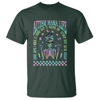 Funny Autism Mama Life T Shirt Some Days I Rock It Some Days It Rock Me Autism Awareness Skeleton