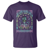 Funny Autism Mama Life T Shirt Some Days I Rock It Some Days It Rock Me Autism Awareness Skeleton