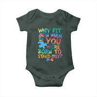 Funny Autism Awareness Baby Onesie Why Fit In When You Were Born To Stand Out Puzzle