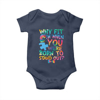 Funny Autism Awareness Baby Onesie Why Fit In When You Were Born To Stand Out Puzzle