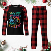 Funny Autism Awareness Plaid Pajama Set Why Fit In When You Were Born To Stand Out Puzzle