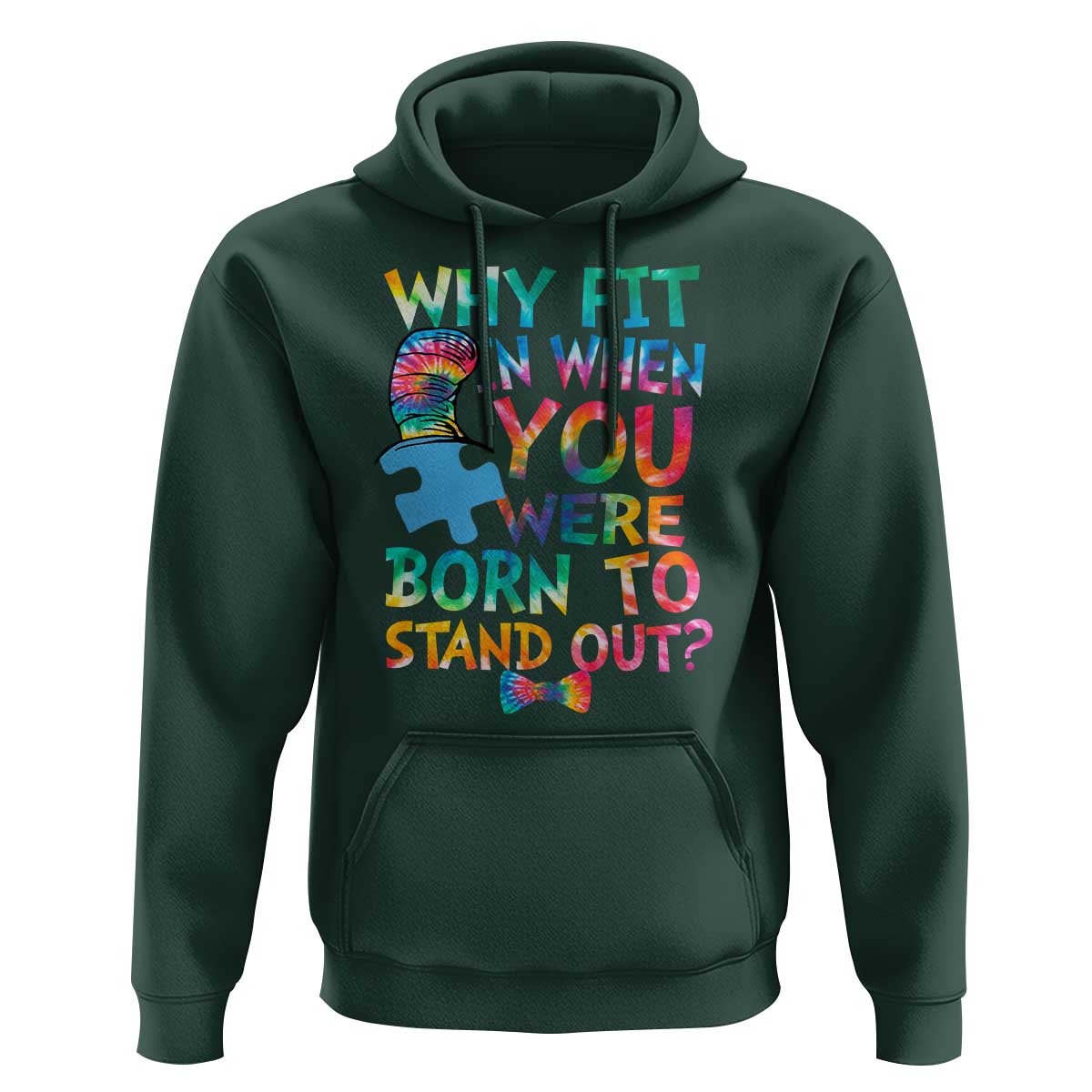 Funny Autism Awareness Hoodie Why Fit In When You Were Born To Stand Out Puzzle