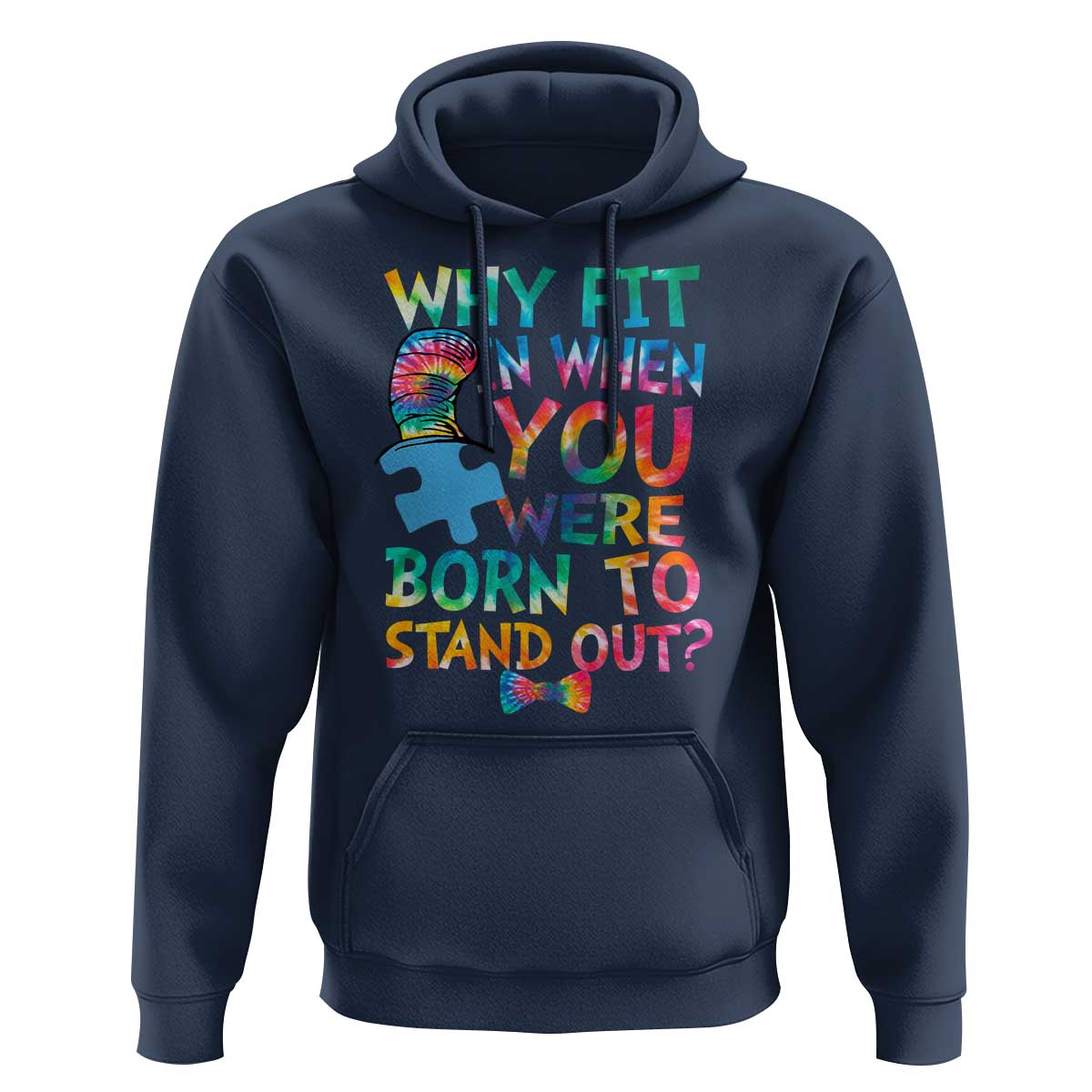 Funny Autism Awareness Hoodie Why Fit In When You Were Born To Stand Out Puzzle