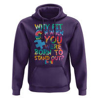Funny Autism Awareness Hoodie Why Fit In When You Were Born To Stand Out Puzzle