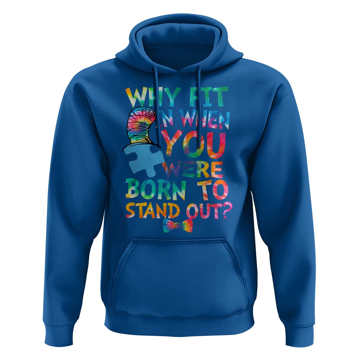 Funny Autism Awareness Hoodie Why Fit In When You Were Born To Stand Out Puzzle